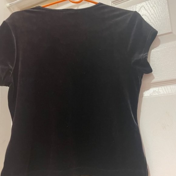 INC BLACK VELVET V-NECK TOP SIZE PL (LIKE PM) - Picture 3 of 5